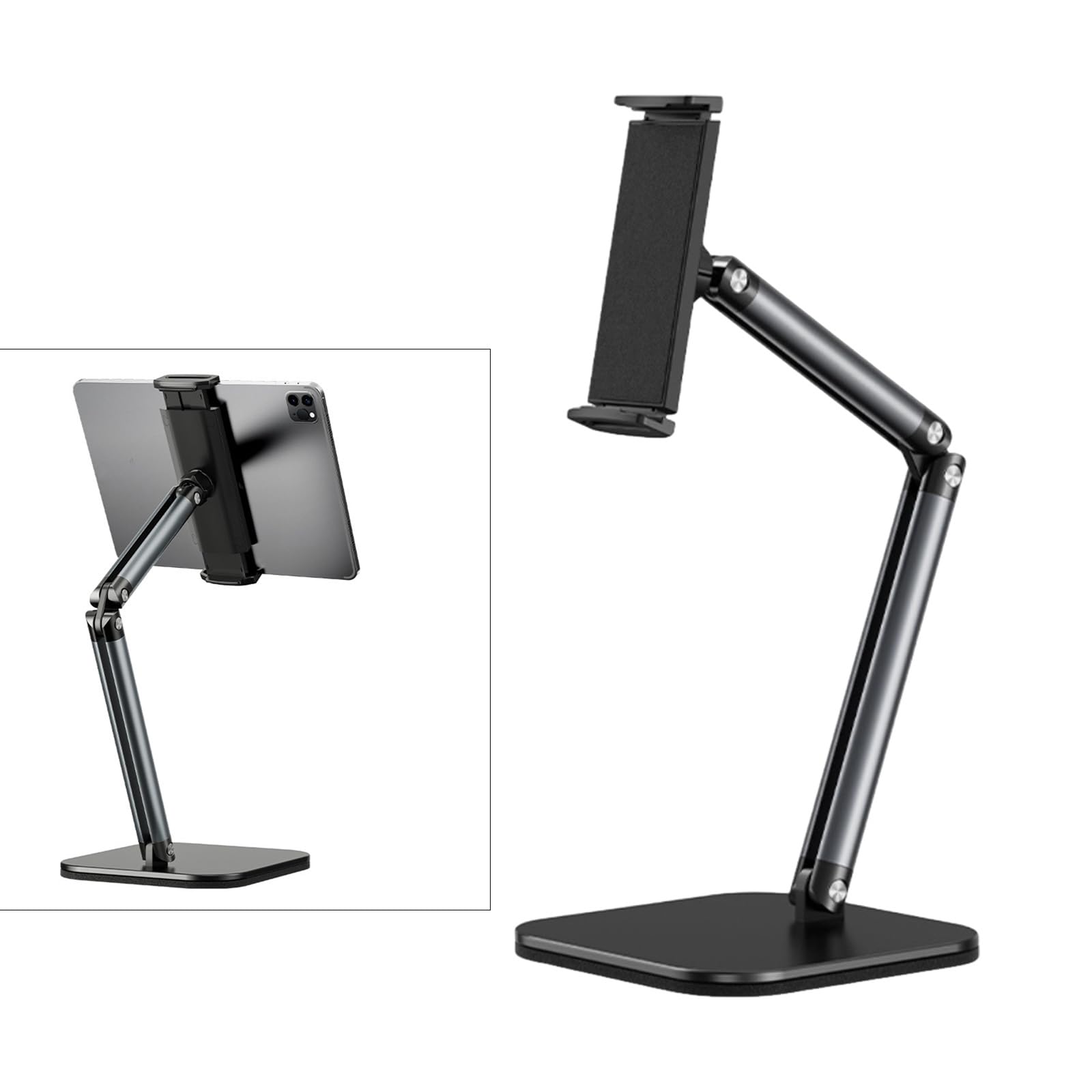 Universals Verstellbarer Tablet-Ständer für 11,9 bis 33 cm (4,7 bis 13 Zoll) Geräte mit 360-Grad-Drehung und klappbarem Arm, Desktop-Klemmhalterung