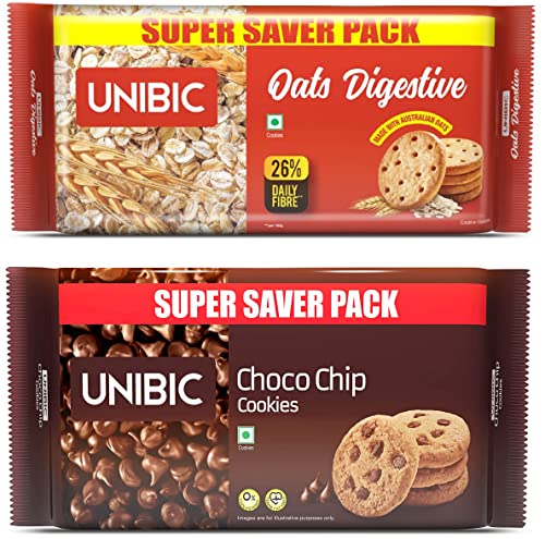 Image of Unibic Choco Chip and Oatmeal Cookies Combo, 500g x 2