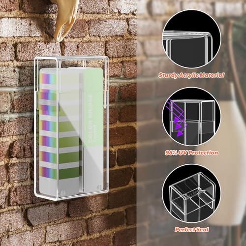 Image of Homakover Acrylic Pantone Color Guide Organizer Box, Modern Clear Storage Caddy with Dust & Waterproof Lid, 10.28 inchL x 4.53 inchW x 3.15 inchH