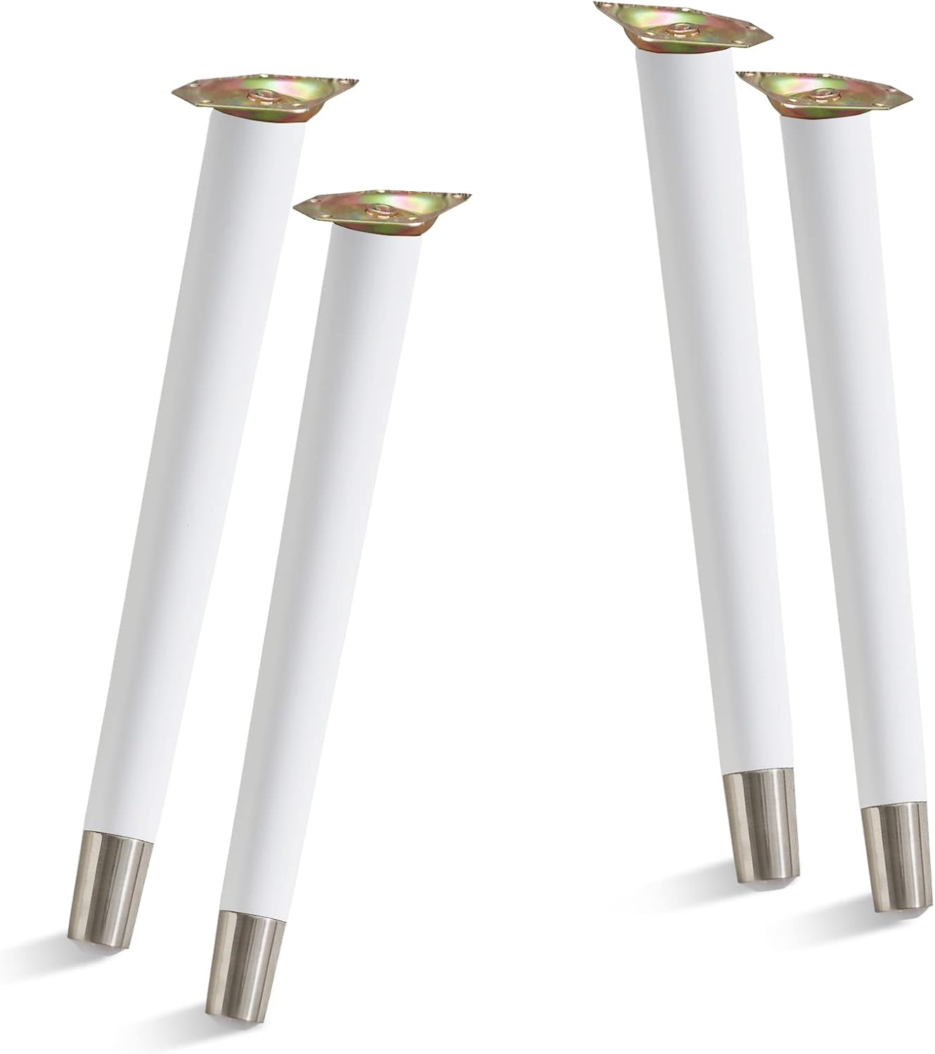 Table Legs 16 inch Wood Furniture Legs with Metal Edge for