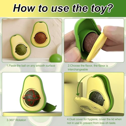 MS-PET-HOUSE-Avocado-Shaped-Cat-Toy-with-Catnip-Mint-and-Silvervine-2-Flavours-Natural-Plant-Extracts-Catnip-Wall-Ball-Safe-Healthy-Kitten-Chew-Toys-Cleaning-Teeth-Cat-Toy-2-PCS