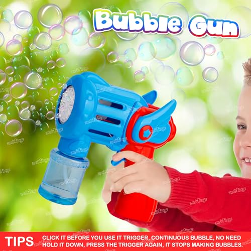 Image of Zest 4 Toyz Bubble Gun for Kids 15 Hole Electric Bubble Machine with Bright Light 2 Bubble Bottles and Rechargeable Battery Leak Proof Indoor Outdoor Fun Toy - Multicolor