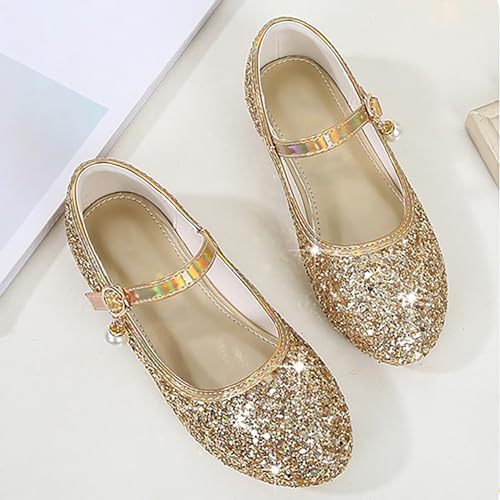 Girls Glitter Princess Dress Shoes 𝗟ow Heel 𝐌ary Jane Birthday Wedding Christmas Part𝐲 Holiday Celebration Shoes2