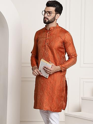 Image of SOJANYA (Since 1958 Men's Silk Blend Designer Long Kurta