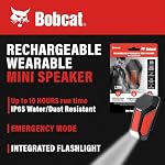 Bobcat Wearable Bluetooth Speaker, Rechargeable Clip-On Jobsite Speaker - Image 6