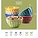 KooK Ceramic Cereal Bowl Set, Microwave and Dishwasher Safe, For Soup, Pasta, Salad, Dessert, 23 oz, Set of 6 (Colorful)
