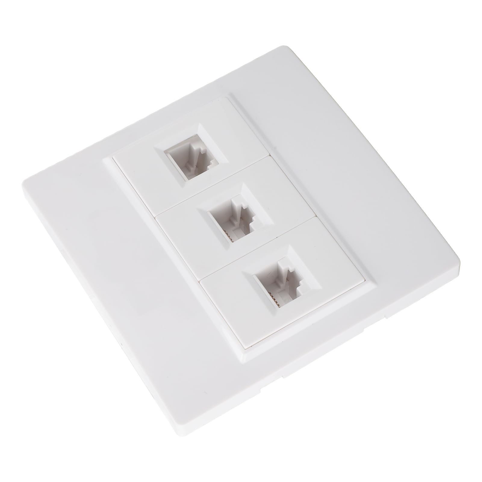 Piastra A Muro Ethernet Cat 6 - 3 Porte Keystone Per CAT5/CAT6, Femmina-Femmina, Bianca