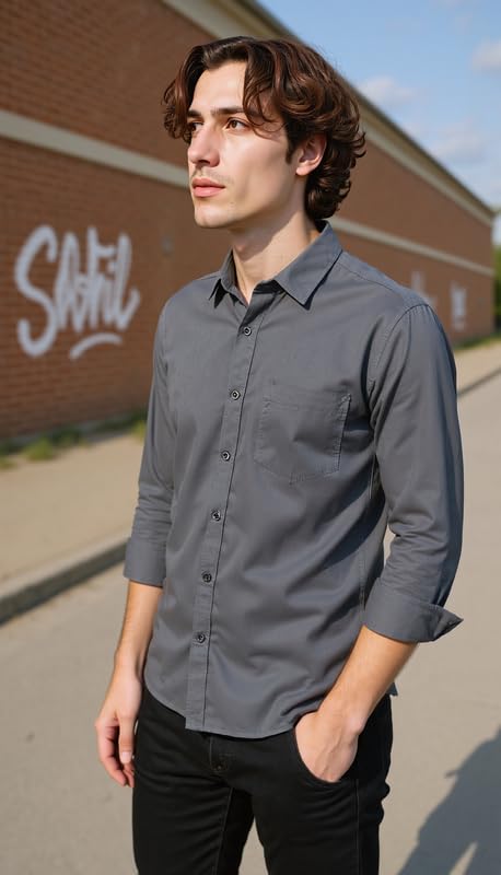 tb trybuy.in Men's Cotton Regular Fit Casual Shirt (X-593_Solid Shirt_PT)-picture-21
