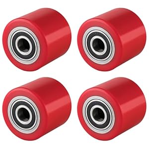 Oswald Transportgeräte 4 Stück Polyurethan Hubwagenrollen 80x70