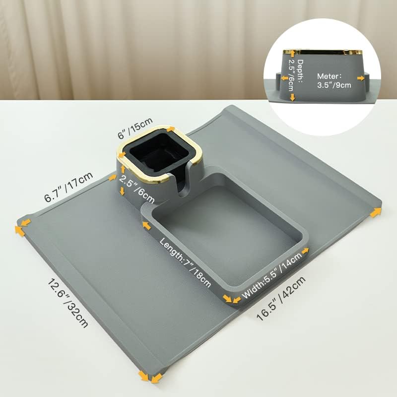 HMASYO Couch Cup Holder Tray - Silicone Sofa Armrest Table Couch Drink Holder and Tray Organizer for Remote Snacks Cellphone, Anti-Spill Anti-Slip Design, Gifts for Family Mom Dad Grandma - Image 6