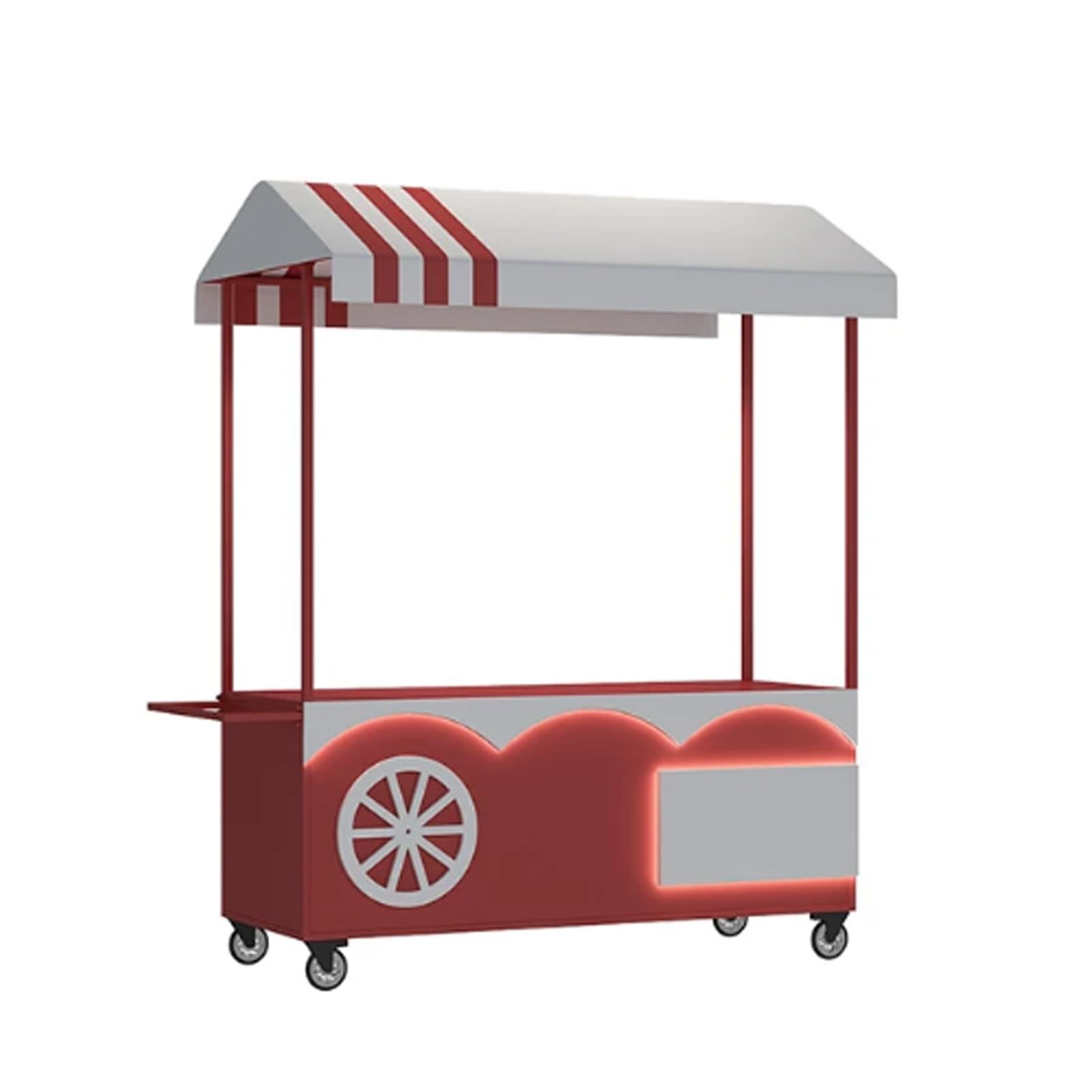 Móvil de Venta Ambulante de Comida,Carrito de Comida Callejero,Acabado Pintado,para Tiendas minoristas en Calles(Rosso,200cm/78.7in)