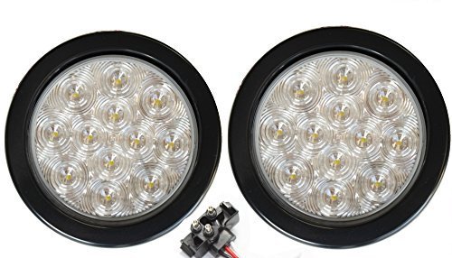 Kit de 2 luces LED traseras de respaldo redondas 4" miniatura 1