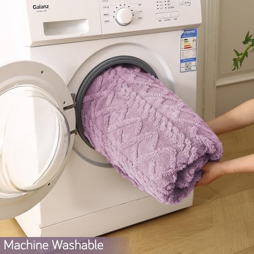 Image of HOKIPO Fleece AC Blanket Double Bed Queen, 200X230 Cm / 6.5X7.5 Feet, Lilac (AR-5743-VLT)