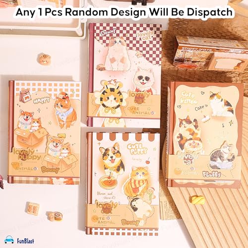 Image of FunBlast Diary for Girls - Animal Print Kawaii Diary for Kids, Journal Diaries for Girls, Notepad for Students Stationary Items, Birthday Gifts- Random Design (128 Sheets) (Random Print Cover)