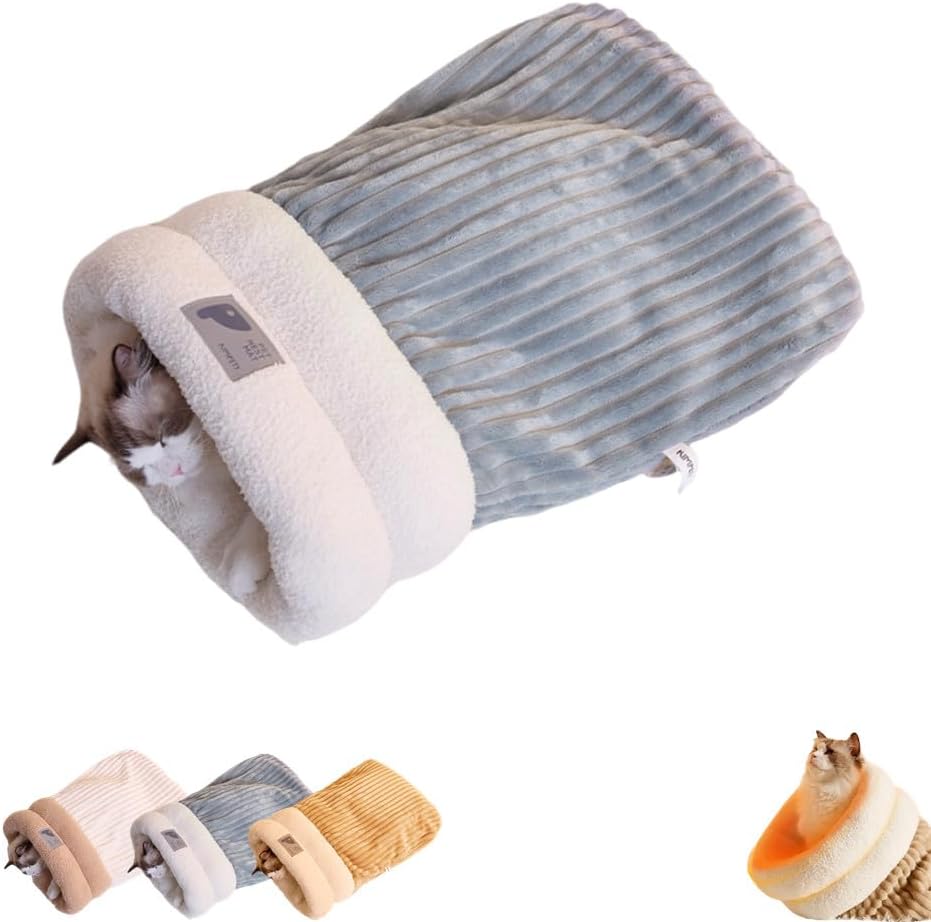 ZHUANXUA Cat Sleeping Bag Bed, Cat Winter Sleeping Bag