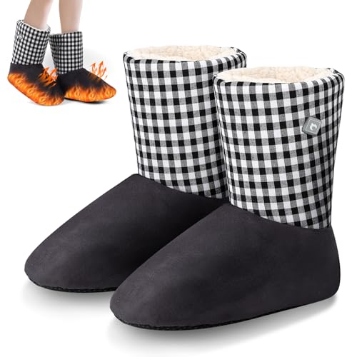 Bestcool Calentador de Pies Electrico, Calentador de Pies USB con 3 Temperaturas Ajustables Zapatos de Calefacción Recargable Calienta Pies Para Hombres Mujeres Interior Dormitorio Talla hasta 43