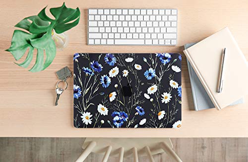 Image of MacBook Air 13 inch Case (2010-2017 Release), 3D Effect Matte Black See Through Hard Case Cover Only Compatible MacBook Air 13.3 inch (Model: A1369 & A1466) - Floral Pattern