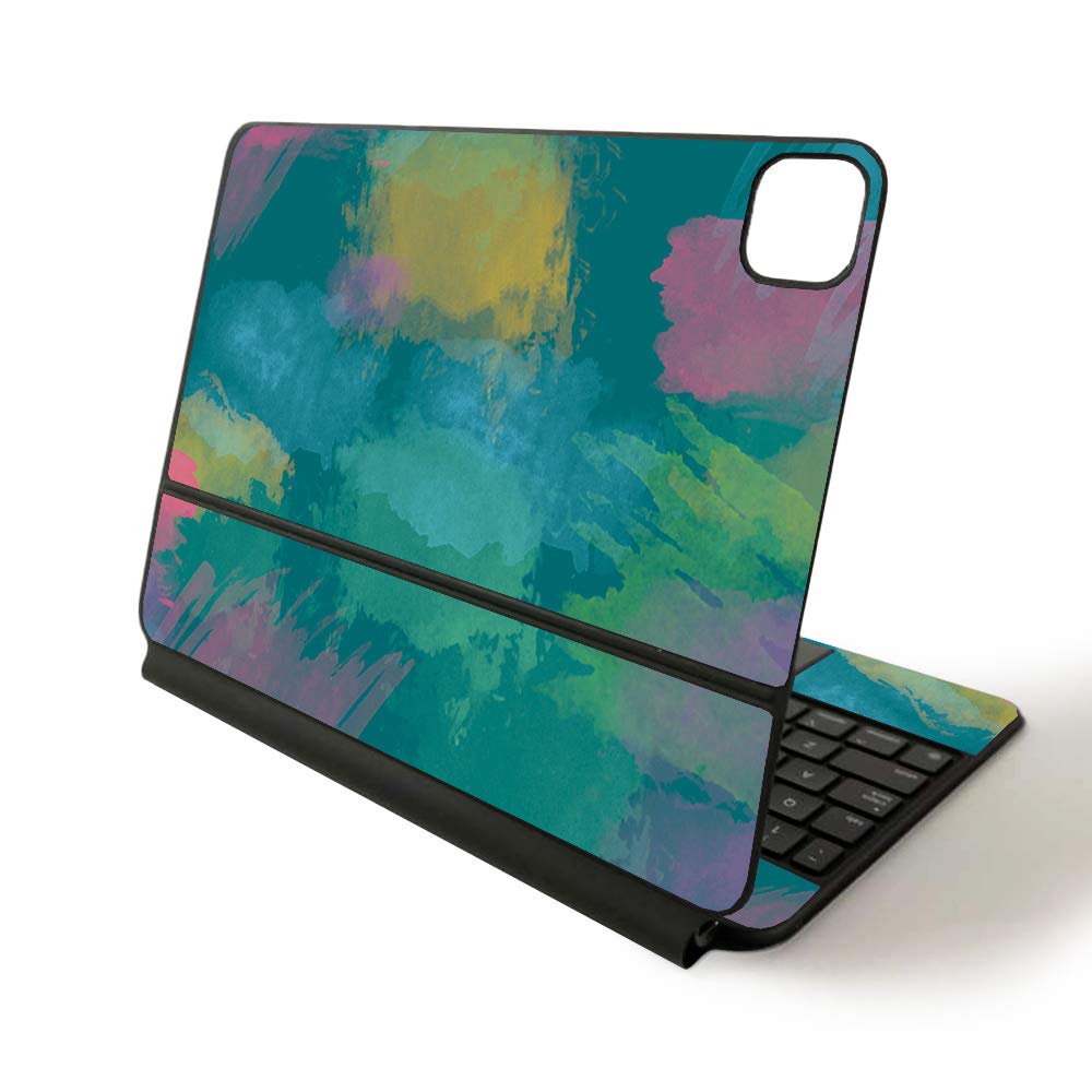 MightySkins Skin for Apple Magic Keyboard for iPad Pro 11-inch (2020) - Sushi | Protective, Durable, and Unique Vinyl Decal wrap Cover, Watercolor Blue