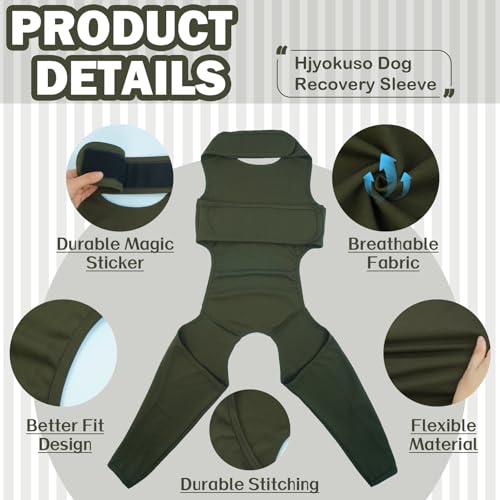 Hundebody Nach Op Anti-Wundlecken Bodysuit für Hunde mit E-Kragen und Schenkel-Schutz