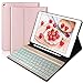 Produktbild BORIYUAN Tastatur Hülle für iPad 2018 (6 Gen.), iPad 2017 (5 Gen.), iPad Air 2/1, iPad Pro 9.7 - Automatischer Schlaf/Aufwachen Hülle mit Hinterleuchtet Bluetooth Tastatur (German Layout), Rosegold