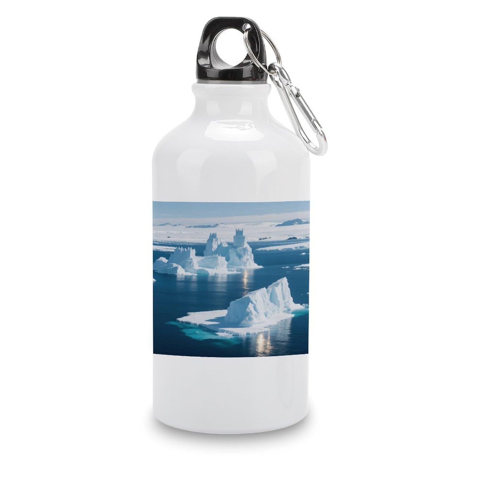 Fekiloot Style Iceberg Ocean Aluminum Water Bottle Travel Tumbler Reusable Lightweight Outdoor Sports Water Bottles For Gym Sports Camping Hiking Fishing400ml