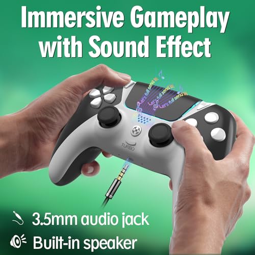 Image of Upgrade for PS4 Controller, Wireless Control for PlayStation 4 Slim Pro PC Steam with 1200mAh, Remote with Dual Vibration Motion Sensor Map Button Turbo Shock ALPS Joystick