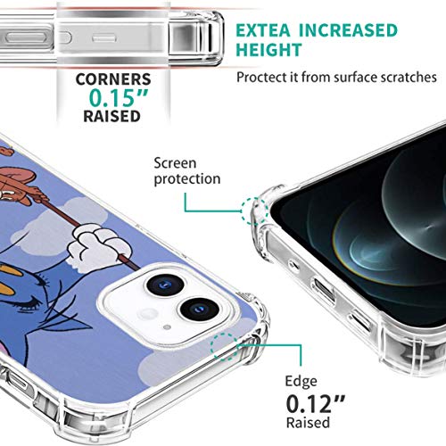 Zymotorized Clear Iphone 12 Case, Iphone 12 Pro Case Cartoon Design Soft Tpu Bumper And Anti-Scratch Pc With 4 Corners Shockproof Protection, Phone For 6.1 In (Tom-Jerry) #TOP1