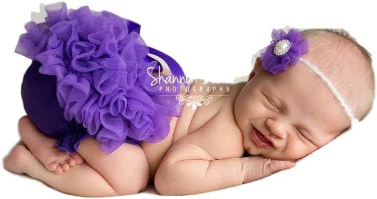 THIS LISTING IS FOR THE HEADBAND ONLY Concord Purple Chiffon Headband Photo Prop or Hair Accessory - Perfect for Newborn, Infant, Baby Photo Sessions