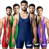 Exxact Sports Plain Men's Wrestling Singlet, High Performance Powerlifting Singlet Wrestling Singlets for Men - (Navy, AM)