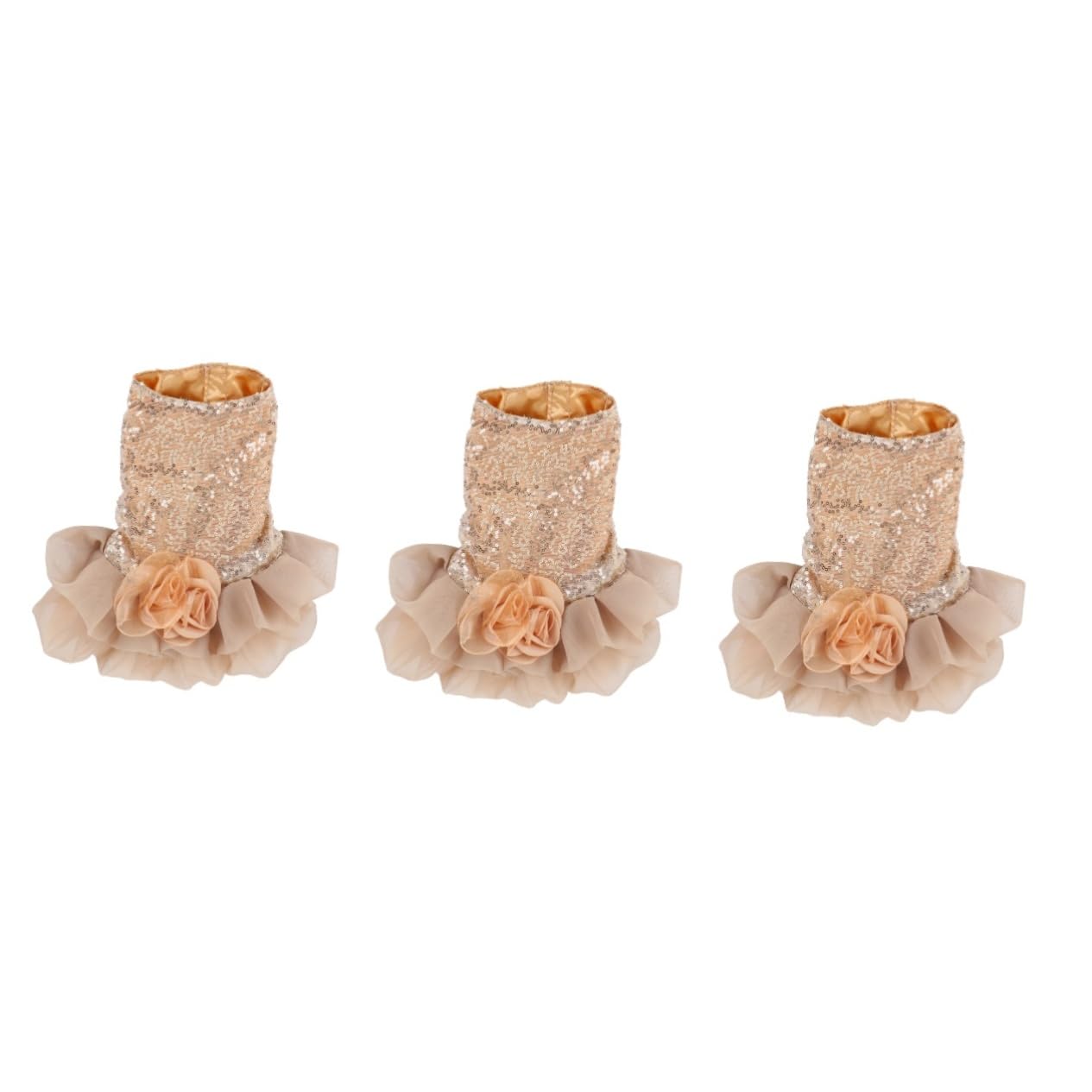 BESPORTBLE 3pezzi Abito Da Cerimonia Per Cani Stile Elegante Gonna Dorata Per Matrimonio Taglia Abbigliamento Per Animali Domestici Per Eventi Speciali e Attività All Aperto