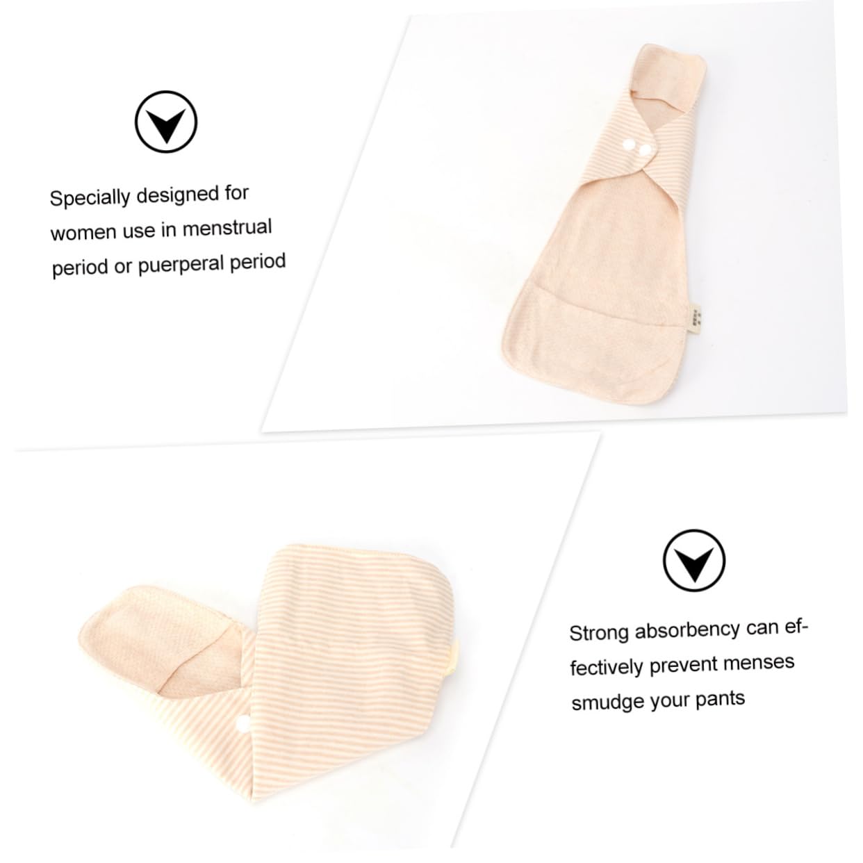 FRCOLOR Compresa sanitaria de tela lavable, compresas sanitarias portátiles, compresas menstruales reutilizables, compresas sanitarias ecológicas, compresas menstruales de tela, almohadillas para mamá