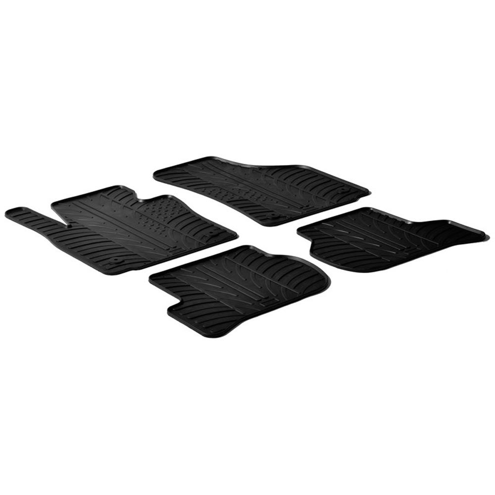 Rubber Car Mats GL 0311 Alfombrillas de Goma con Clips de Montaje T, 4 Piezas