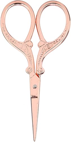 Miniatura 7 de Tijeras de bordado antiguas Tijeras de coser para bordar, pequeñas tijeras de costura para costurera, manualidades (oro rosa)