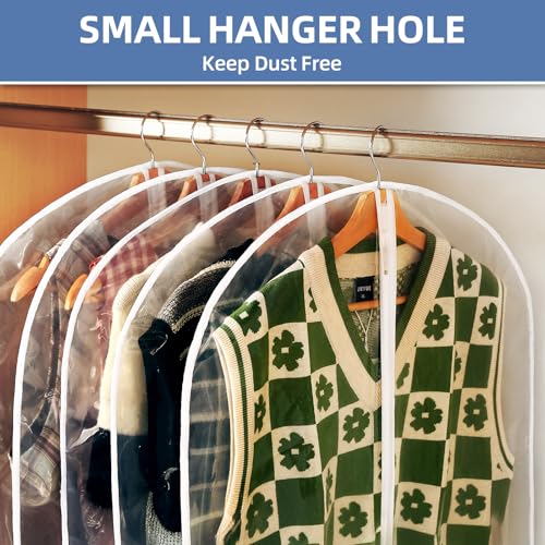 40" All Clear Garment Bags for Hanging Clothes, 12 Packs Suit Bags for Closet Storage, Plastic Waterproof Suit Cover Bags with Zipper for Coats, Jackets, Shirts (Set of 12) - Image 5