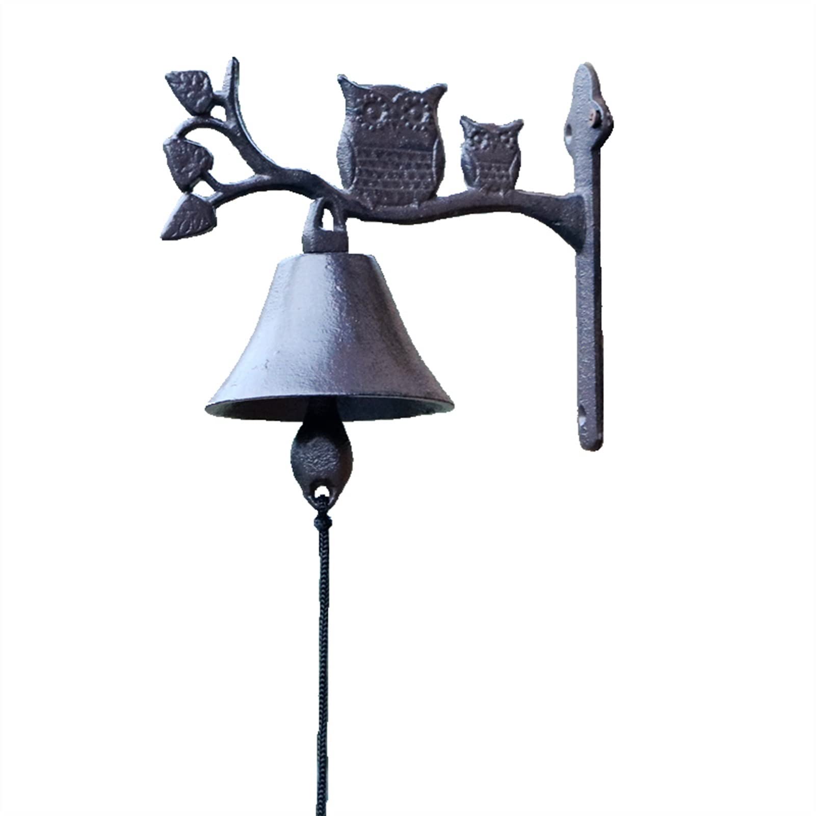 doorbell, Wall Hanging Doorbell Black Mother Baby Owls On Branch Cast Iron Bell European Home