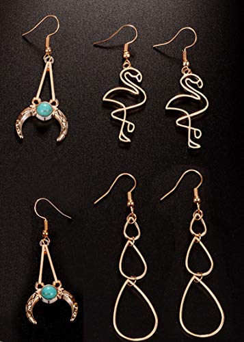 26 Pairs Gold/Silver Tone Dangle Earrings For Women Fashion - Wholesale Dangle Earrings Set For Teens Heart Earrings- Girls Moon Star Earrings Danlge -Dragonfly Earrings For Girls Christmas Earrings #TOP3
