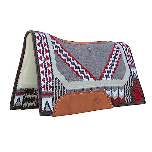 Image of Professional's Choice Good Medicine Comfort-Fit SMX Air Ride Pad: Hand to Horse | New Zealand Wool with Leather Reinforced Spine and Wither