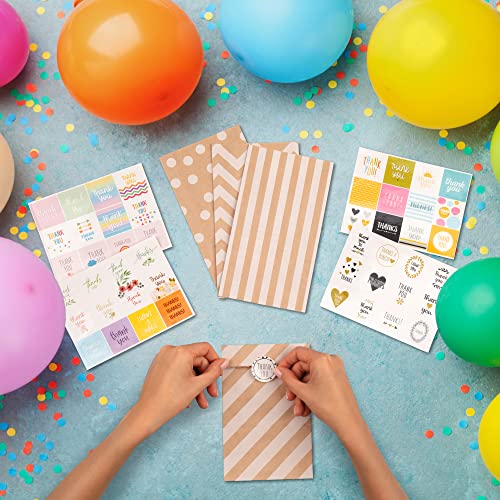 PAKNOR® sacs en papier marron, 40 pièces sacs en papier kraft sacs cadeaux sacs en papier marron papier avec 60 autocollants, sac en papier pour emballer des cadeaux, des cadeaux - Image 6