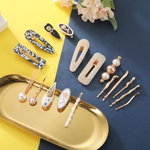 Set de 18 Pinzas para Cabello con Perlas Rosa miniatura 3
