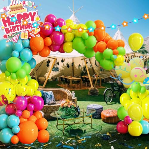 Image of Tropical Balloon Arch Kit,119 Pcs Different Size Hawaiian Balloons,Latex Summer Balloons for Party Decorations, Wedding Backdrop, Birthday, Baby Shower, Graduation