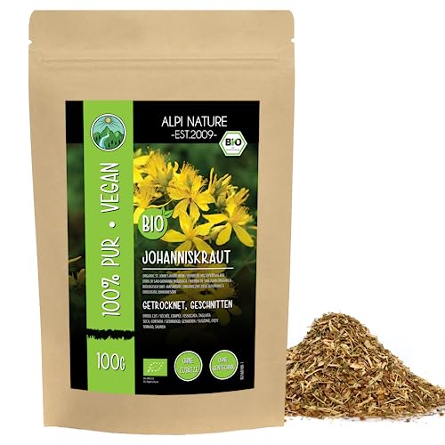 Hipérico infusión orgánica (100g), Hierba de San Juan orgánica seca, té de hierba de San Juan...