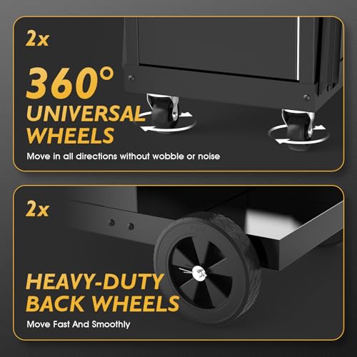 Image of TOOLIOM Welding Cart with Lockable Cabinet, 265 lb Capacity | Lockable enclosed storage, side hooks, organized accessory access