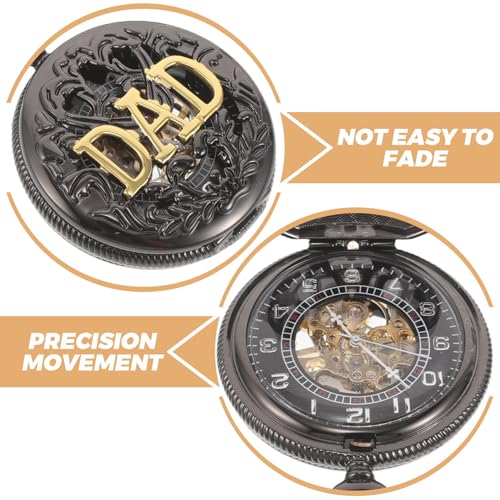 Reloj de bolsillo para hombre retro mecánico con cadena clásica 3