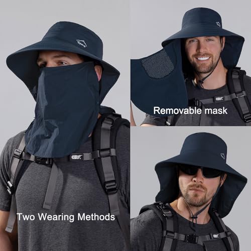 Image of Sun Hat for Men Women with Neck Flap,UPF 50+ UV Protection Fishing Hat