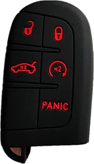 Smart Key Fob Cover Remote Case Keyless Protector Jacket for Jeep Grand Cherokee Dodge Challenger Charger Dart Durango Journey Chrysler 300