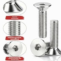 msymsyu 160 Stk Senkkopfschrauben M3x6mm Edelstahl A2 V2A Gewindeschrauben – Ansicht 3