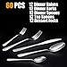 HaWare Hammered Silverware Set, 60-Piece Flatware Cutlery Set, Stainless Steel Eating Utensils for Home Hotel Restaurant, Premium Tableware Includes Fork Knife Spoon, Modern Design, Dishwasher Safe
