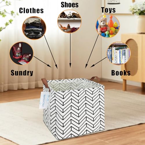 Image of Square Storage Baskets Children Shelves Gift Toy Organizer Room Geometric | Laundry Hamper Collapse Canvas with Handles for Organizing Home Kitchen Children Toys Office Closet Shelf