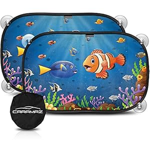 Baby Car Sunshade 48 x 30 cm – Sun and heat protection, Kids Car Sunshade with suction cups and carrying bag