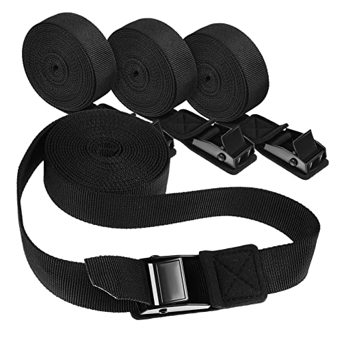 KONTONTY Practical Straps for Roof Rack 4 Pcs Canoe/Surfboard Straps Metal Buckle Secure Long-Lasting